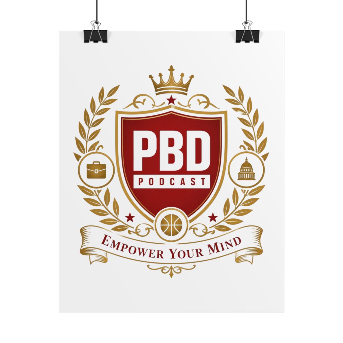 PBD Podcast " in sans-serif uppercase, followed by smaller " Poster